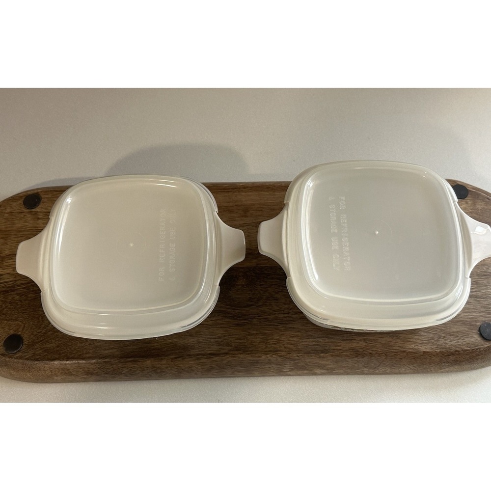 Set 2 Petite Corning Ware Spice of Life 1 3/4 & 2 3/4 Glass W/Plastic Lids USA - Picture 3 of 13